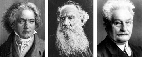 Ludwig von Beethoven, Leo Tolstoy, Leoš Janáček